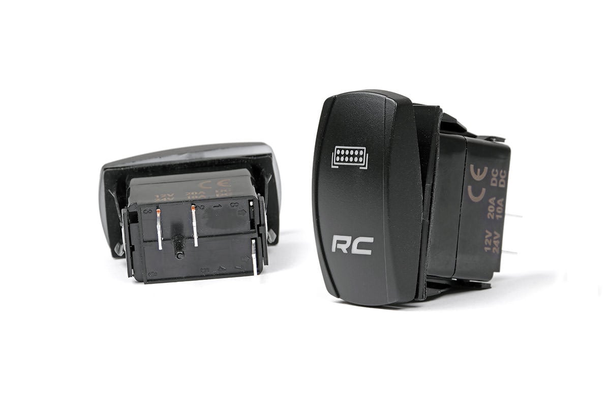 Rough Country Rocker Switch 2x1 with Logo Blue Back Light - 709SW