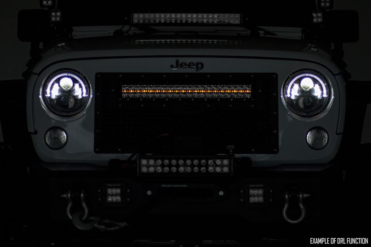 Rough Country 20-inch Cree LED Light Bar-Dual Row Chrome Series w/ Amber DRL 70920DA