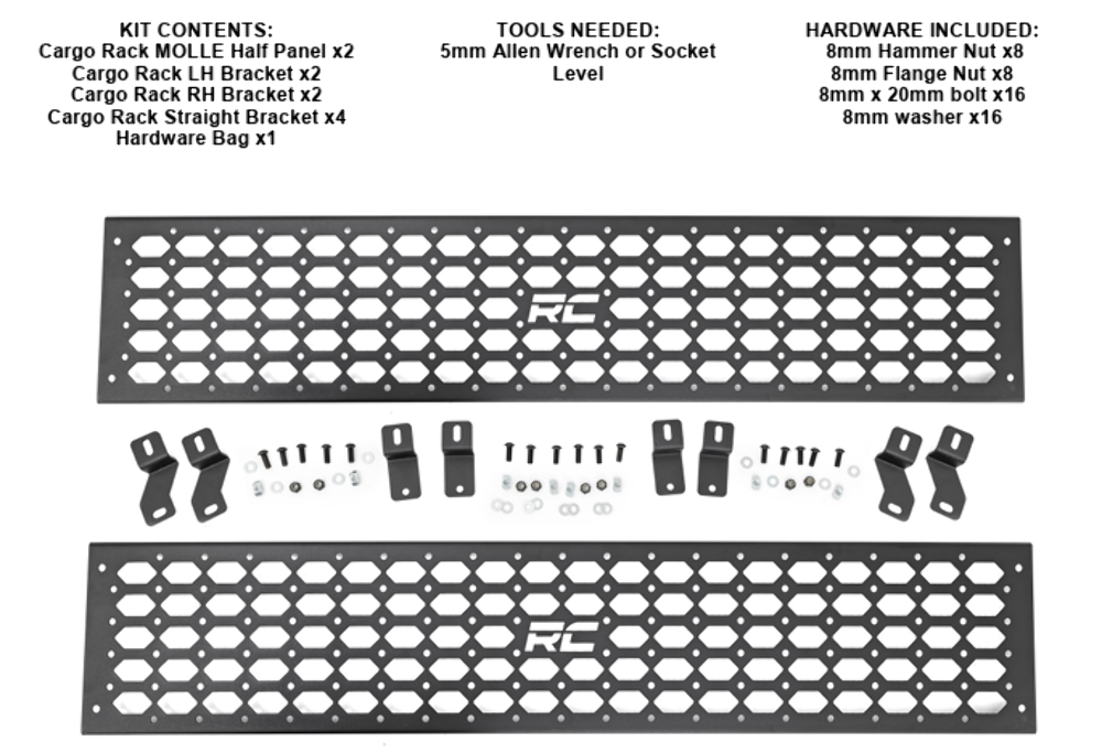 Bed Rack Molle Panel Chevy Silverado 1500 2019-2024 10205