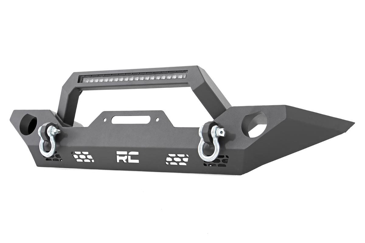 Rough Country Jeep Full Width Front LED Winch HD Bumper JK, JL, Gladiator JT 10596
