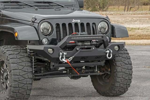 Jeep Full Width Front LED Winch HD Bumper JK, JL, Gladiator JT 10596