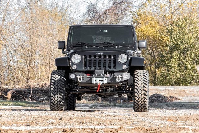 Jeep Hybrid Stubby Winch Bumper w/Fog Mounts 07-18 Wrangler JK 1062