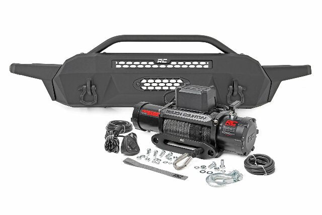Hybird Bumper W/ Winch Synthetic Rope Toyota Tacoma 4WD 16-23 -1