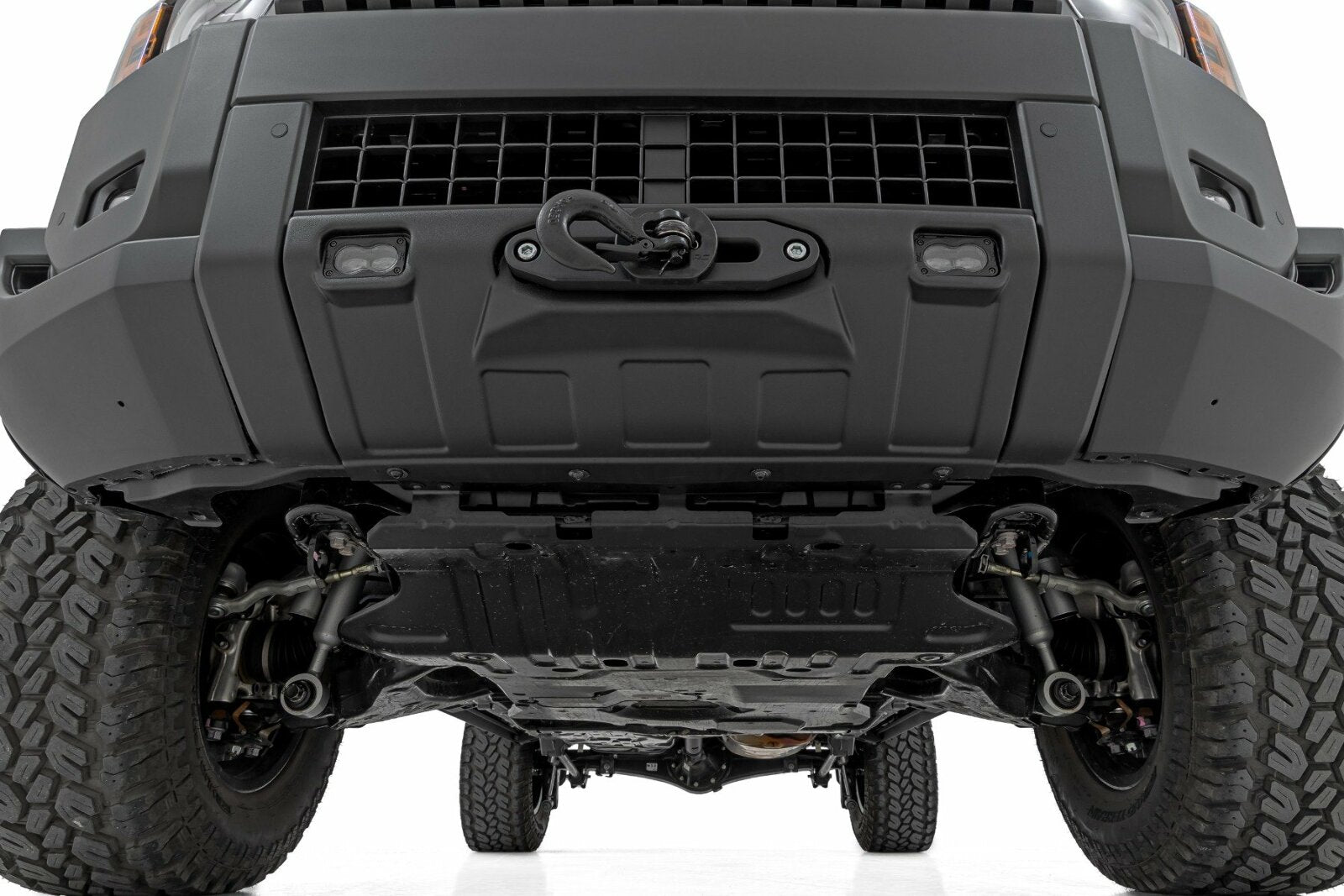 Rough Country Hidden Winch Mount Yellow SAE Fog for Toyota Land Cruiser 24-25