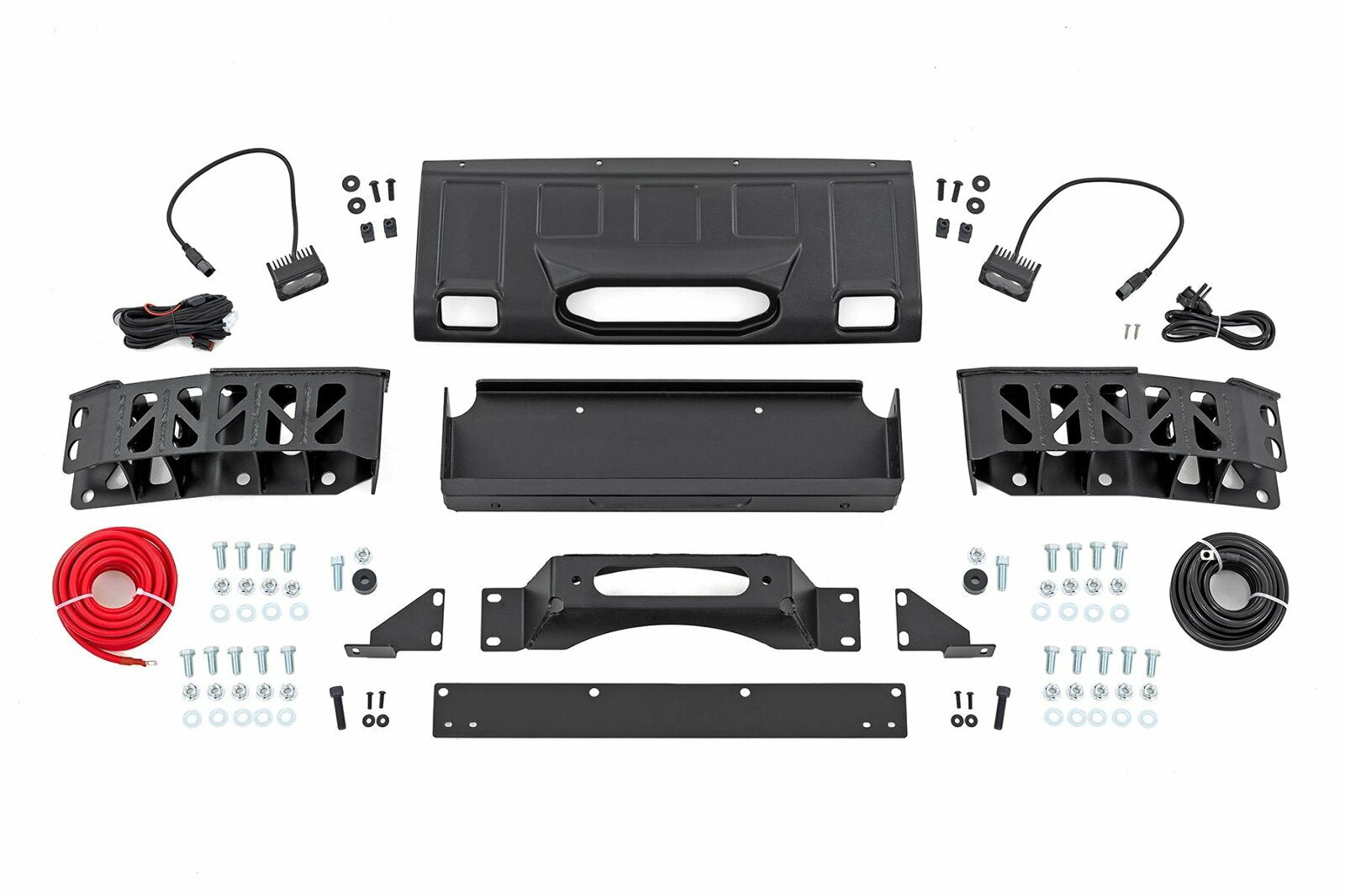 Rough Country Hidden Winch Mount Yellow SAE Fog for Toyota Land Cruiser 24-25 -1
