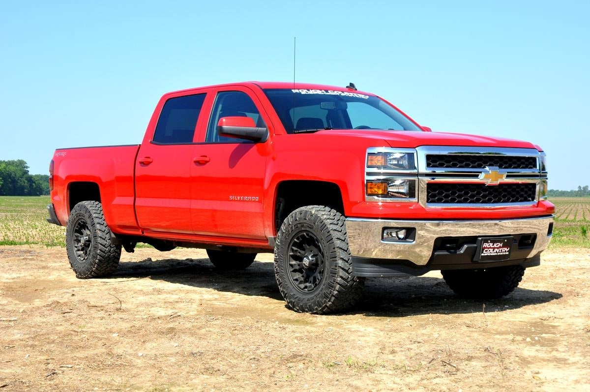 Rough Country 2in GM Leveling Lift Kit Red Billet Aluminum 07-20 SUV/07-18 1500 1313