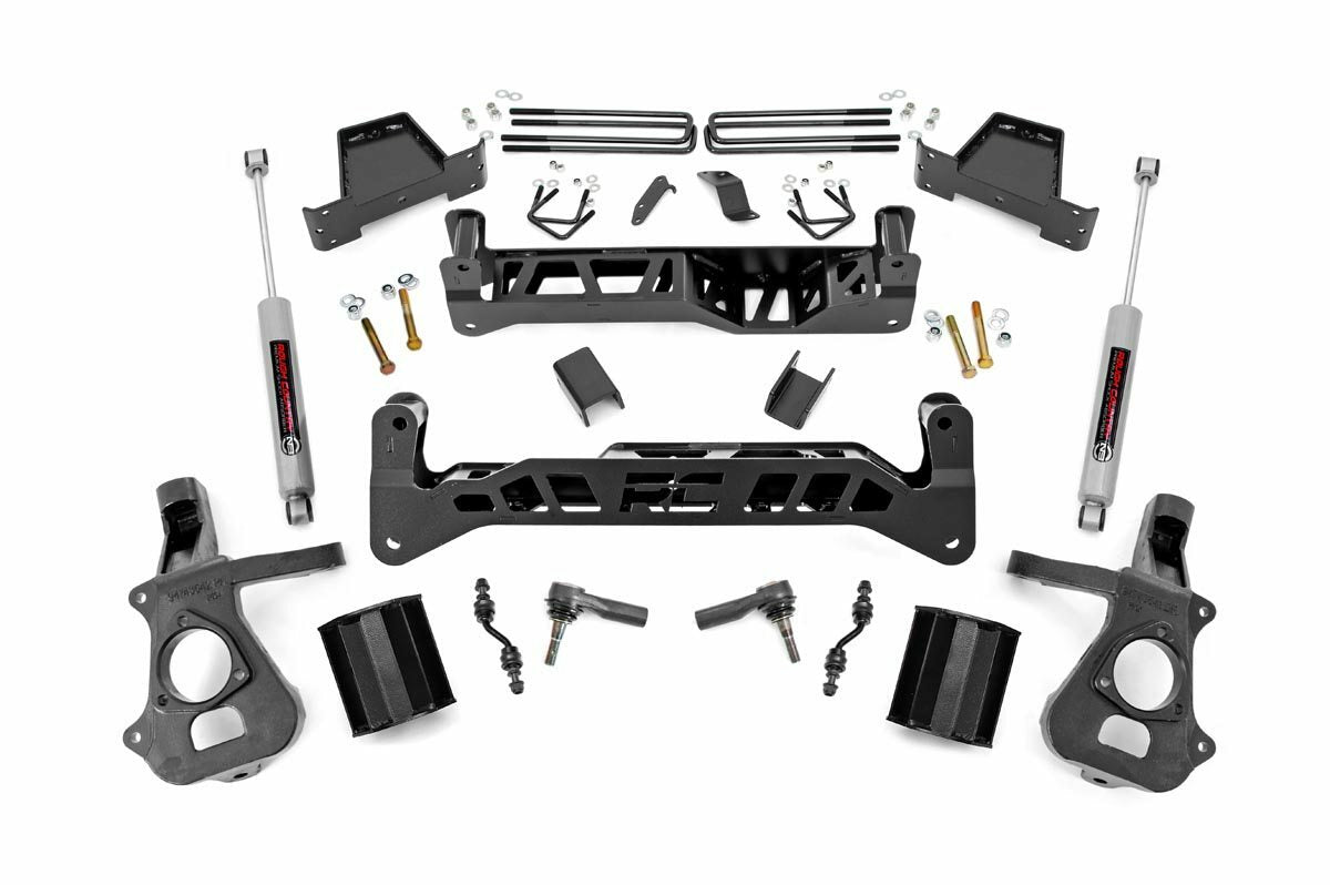 Rough Country 7in GM Lift Kit w/N3 14-18 1500 PU 2WD Aluminum/Stamped Steel -1