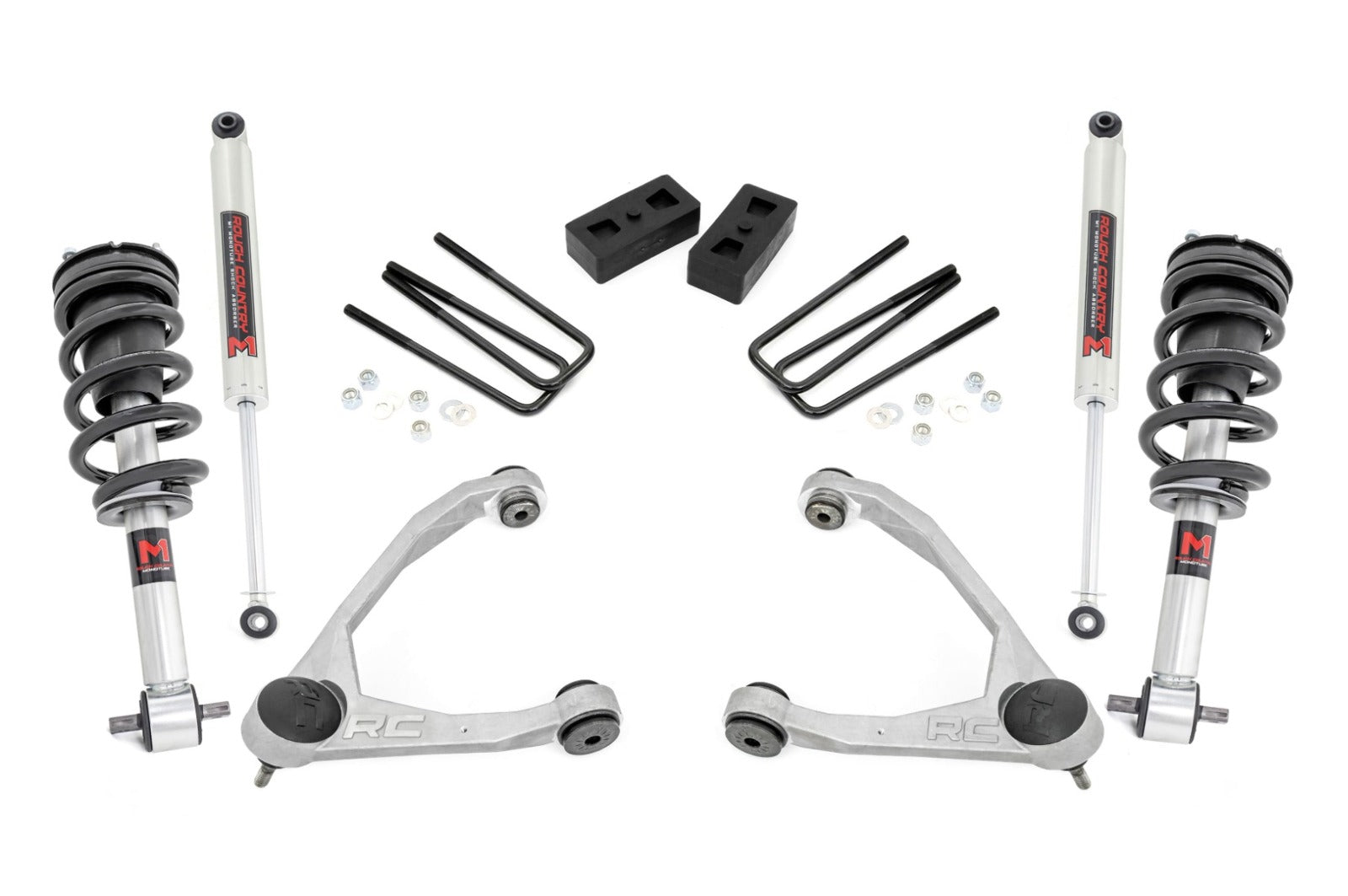 Rough Country 3.5" Lift Kit Cast Steel M1 Strut Chevy/GMC 1500 14-18 -1