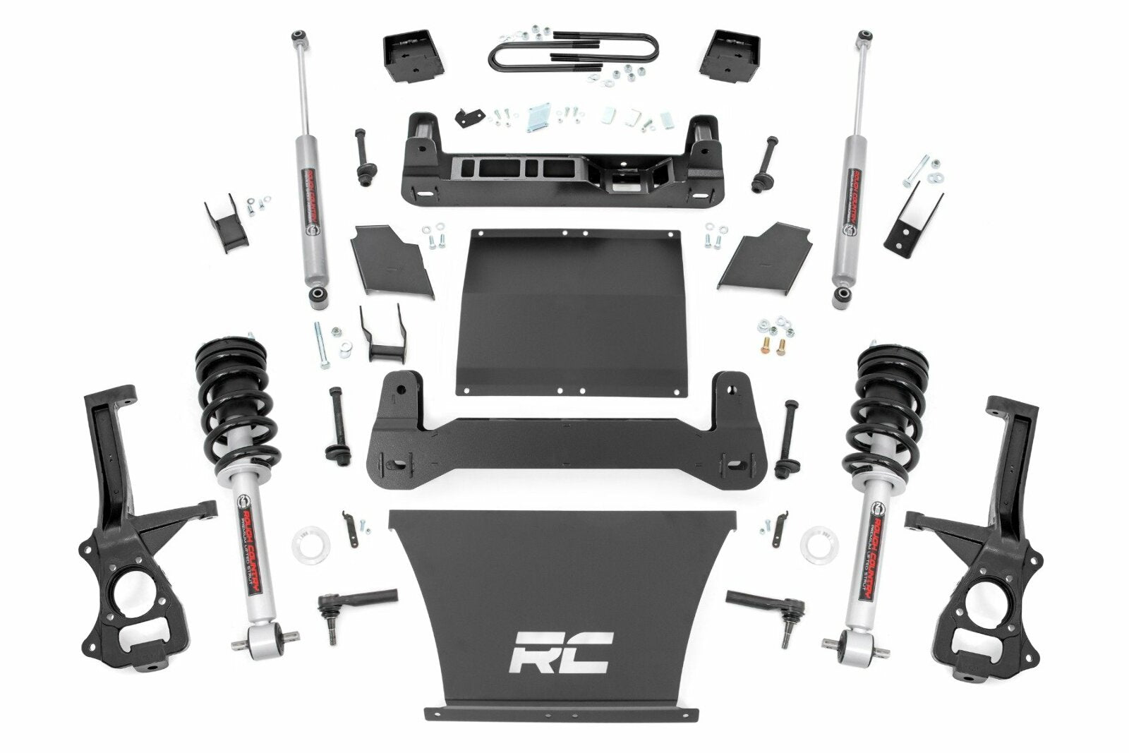 Rough Country 6 In Lift Kit Mono Leaf Rear N3 Struts Chevy Silverado 1500 19-25 -1