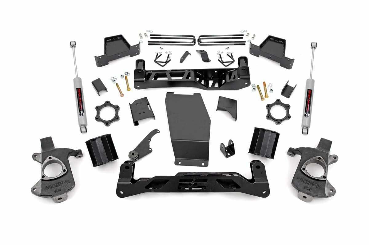 Rough Country 6in GM Suspension Lift Kit w/N3 14-17 1500 PU 4WD Cast Steel -1
