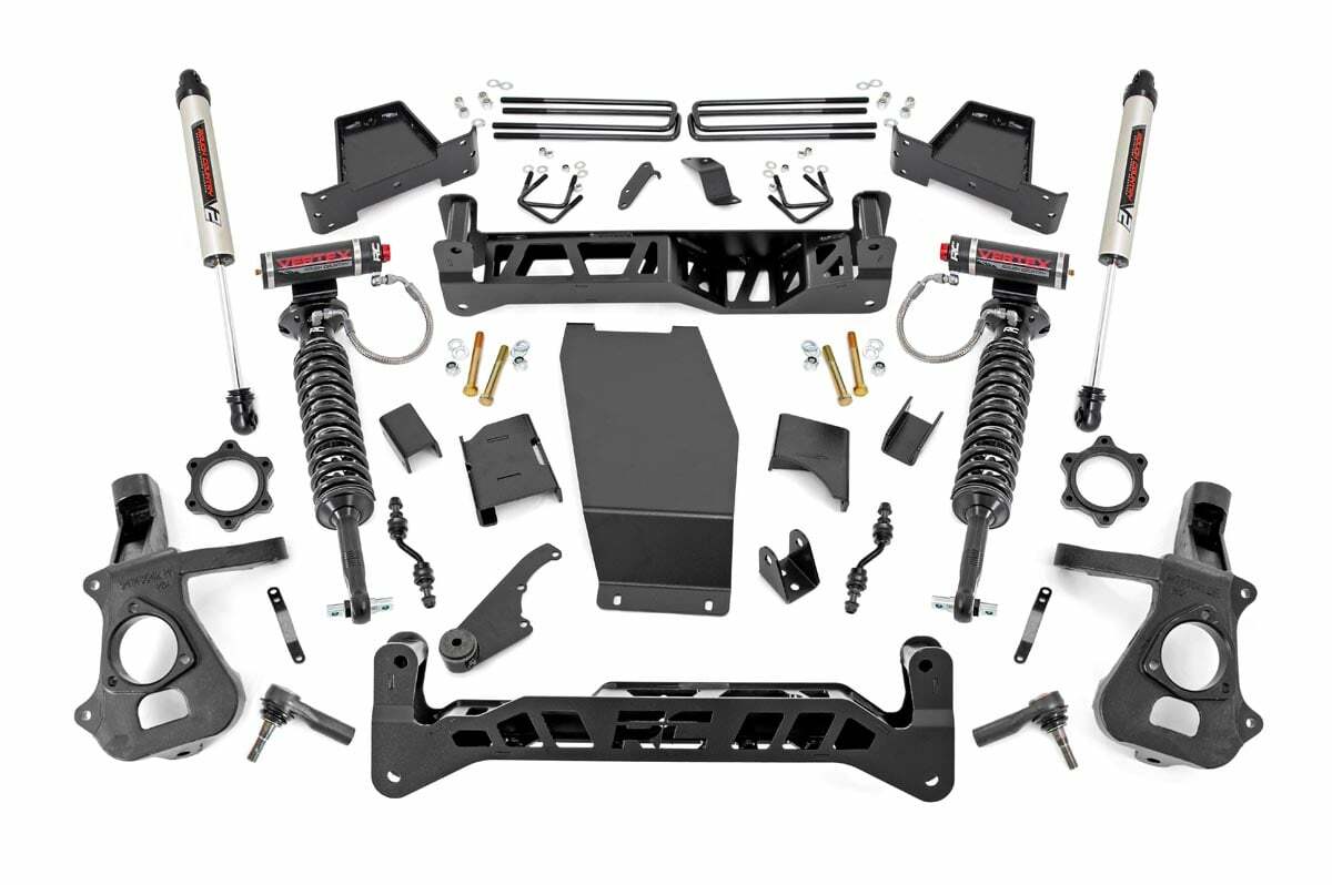 Rough Country 7in GM Lift Kit Vertex & V2 14-18 1500 PU 4WD Cast Steel -1
