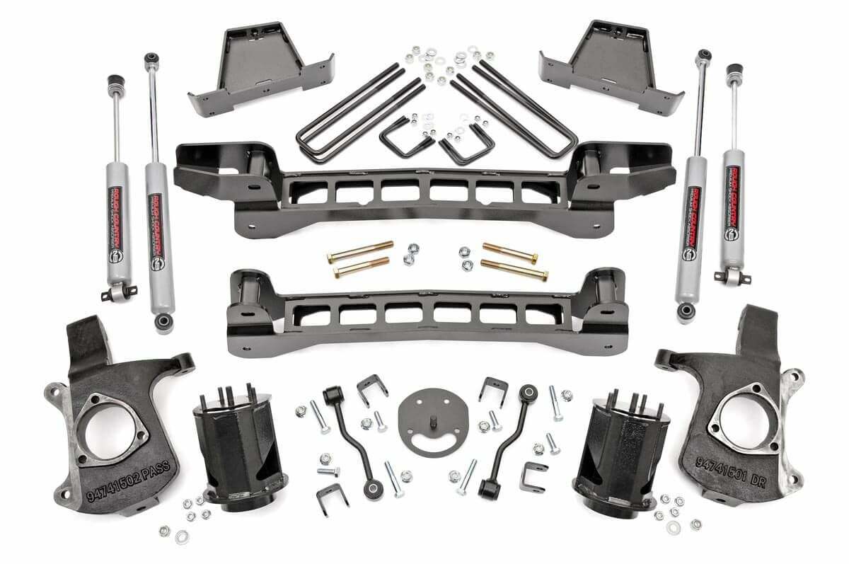 Rough Country Chevy GMC 1500 Pickup 6" Susp Lift Kit w/N2.0 Shocks 99-06 2WD -1