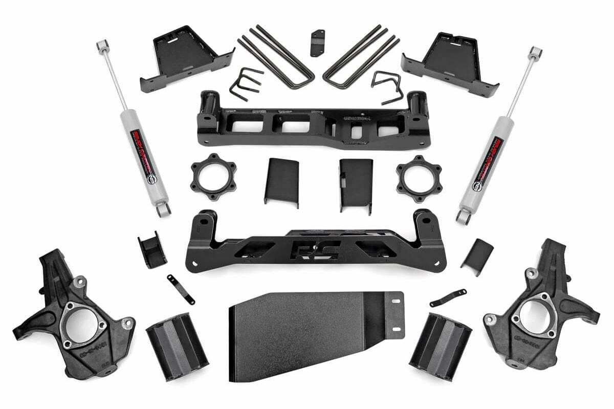 Rough Country 7.5in GM Suspension Lift Kit Strut Spacer 07-13 1500 PU -1
