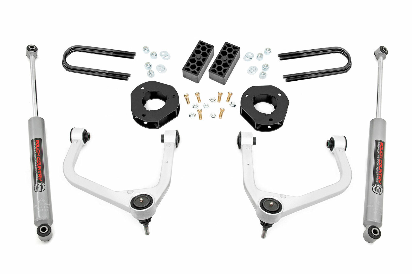 Rough Country 3.5 Inch Lift Kit Rear Mono Leaf Chevy Silverado 1500 22-23 -1