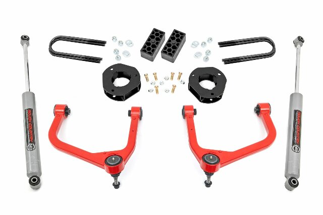 Rough Country 3.5" Lift Kit Rear Mono Leaf Chevy Silverado 1500 2025-2026 28230RED_A
