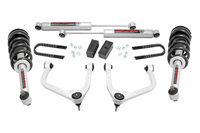 Rough Country 3.5" Lift Kit Mono Leaf Rear N3 Struts GMC Sierra 1500 19-25 28831