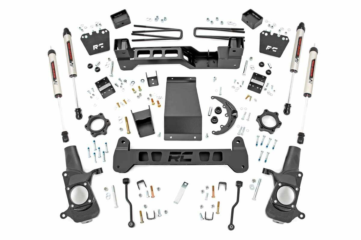 Rough Country 6in GM Suspension Lift Kit w/ V2 Shocks 01-10 2500HD 4WD -1