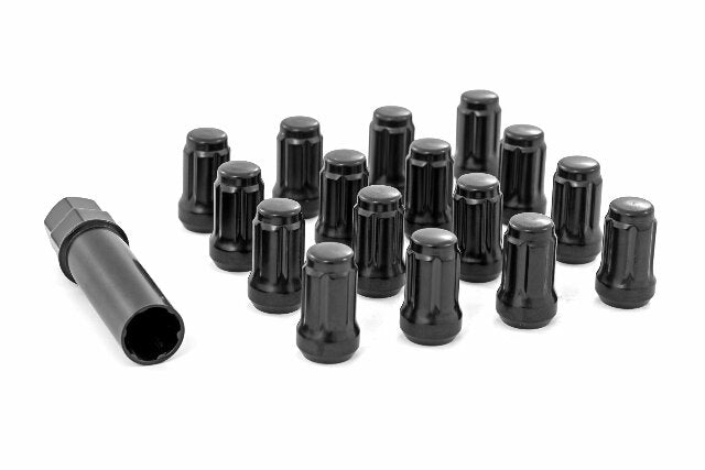 Lug Nut Set M12x1.5 16 Qty Splined Black 3807BLK