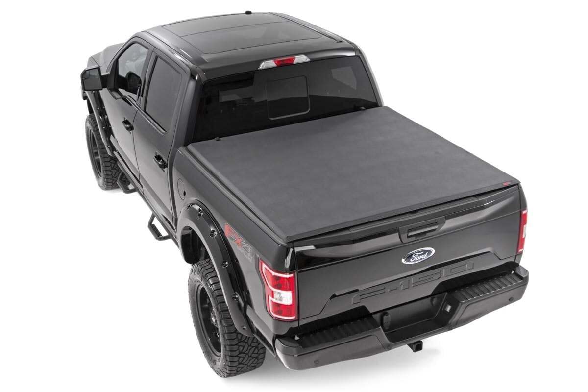 Rough Country Soft Tri-Fold 6'7" Bed Cover for Ford F150 21-25/Lightning 22-25