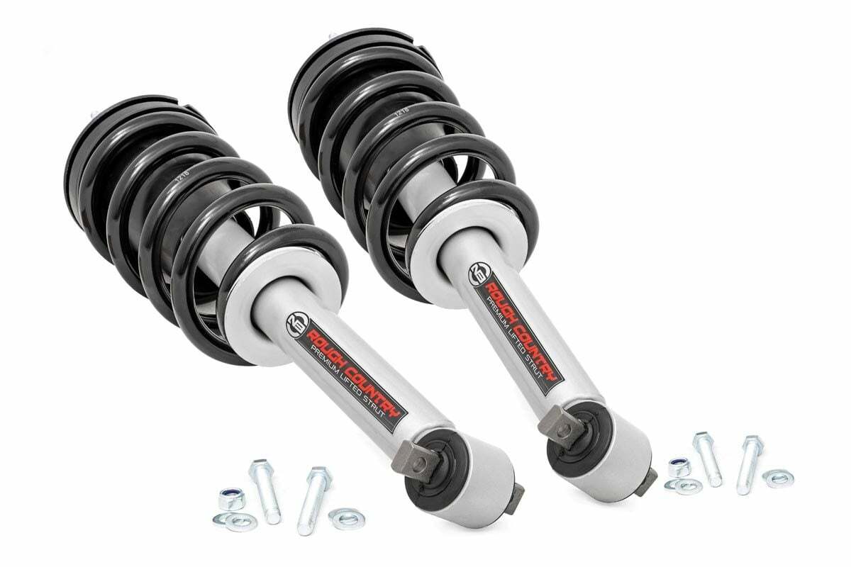 GM 3.5in Lifted N3 Struts 07-14 Tahoe Yukon CHEV/GMC Sierra Silver -1
