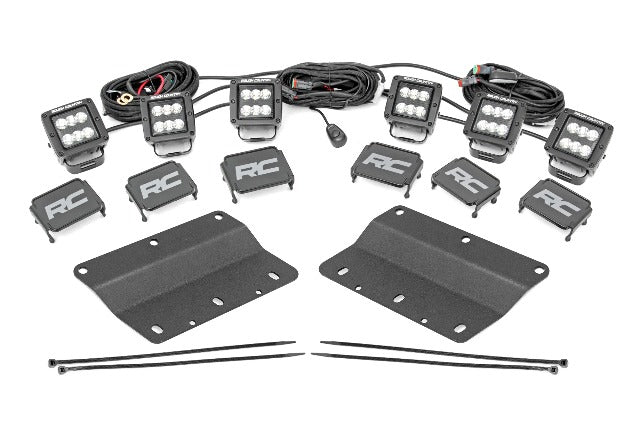 LED Light Kit Fog Mount Triple 2" Black Ford Bronco 21-24 -1