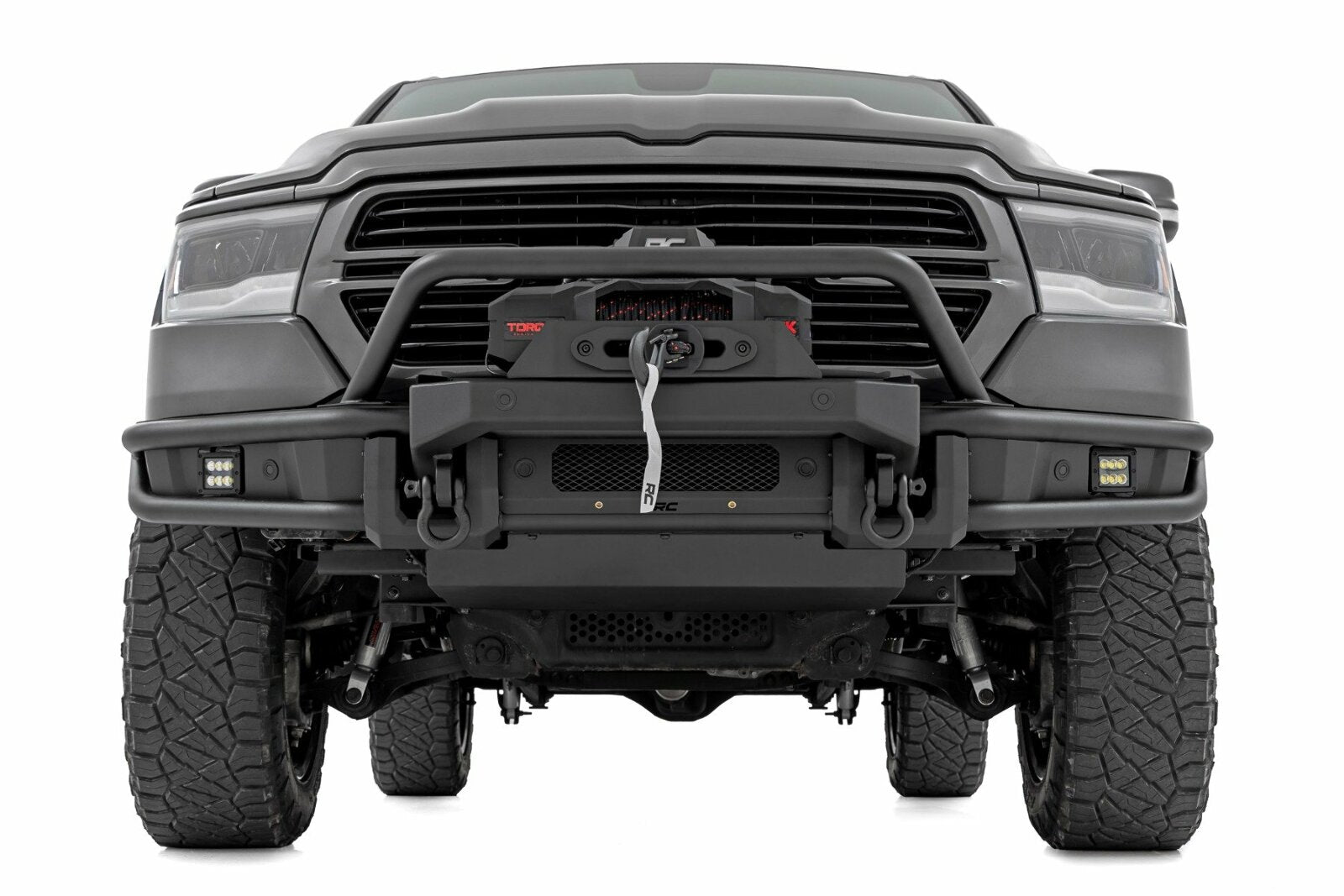 Rough Country Front Bumper Tubular Winch Mount for Ram 1500 19-24 -2