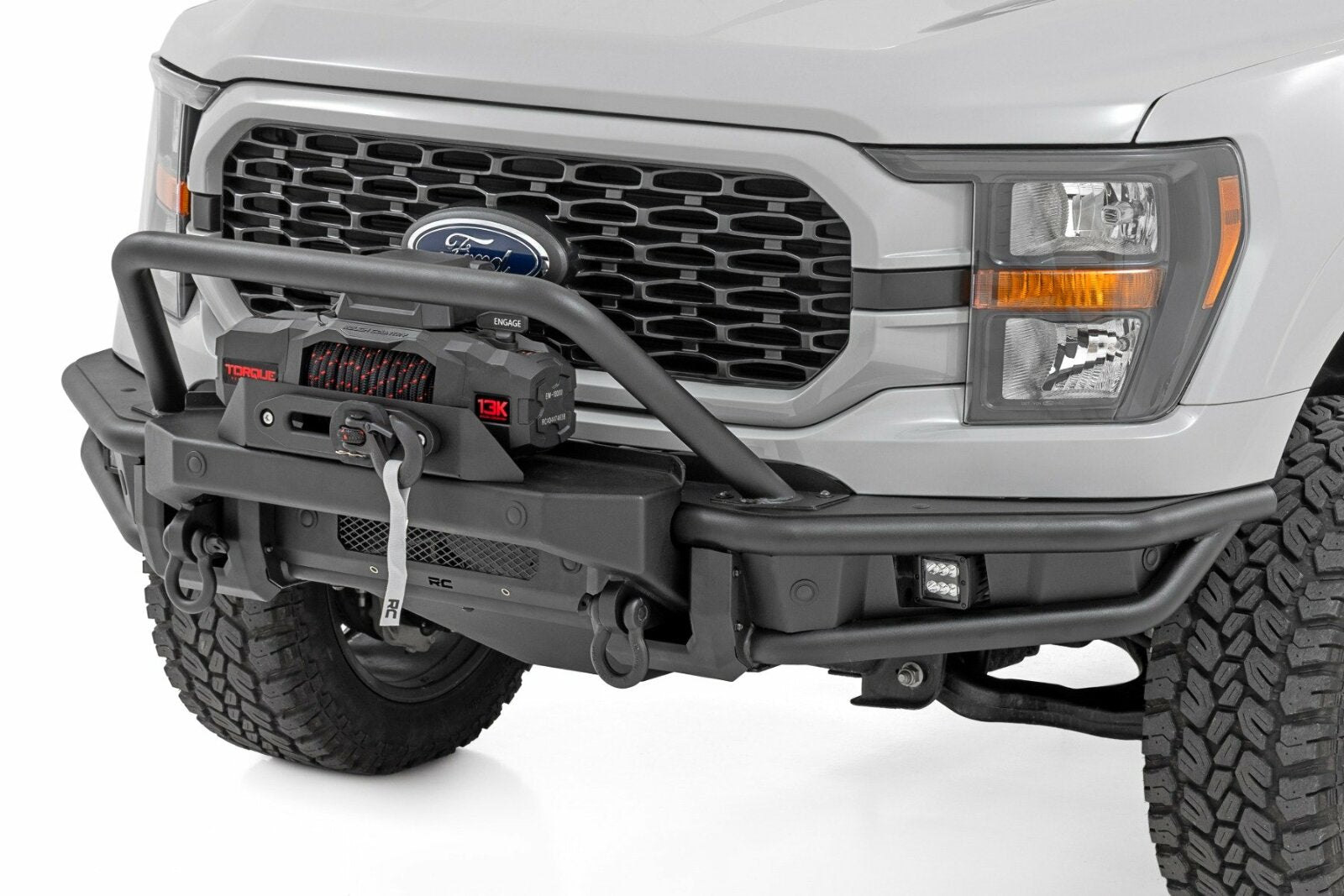 Rough Country Front Bumper | Tubular | Winch Mount | for Ford F-150 2021-2023 -1