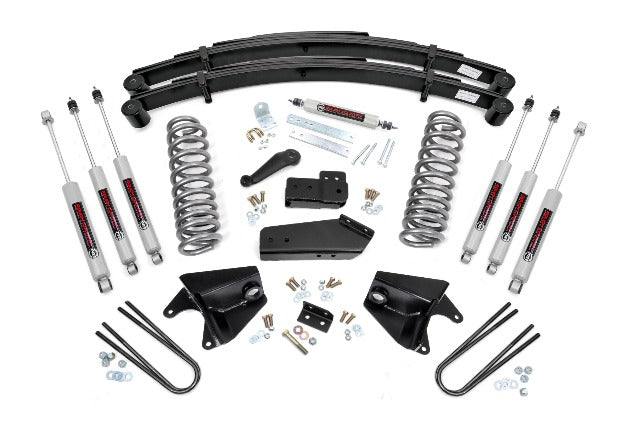 Rough Country 4" Lift Kit Quad Frt Shocks Rear Springs for Ford F-150 4WD 80-96 -2