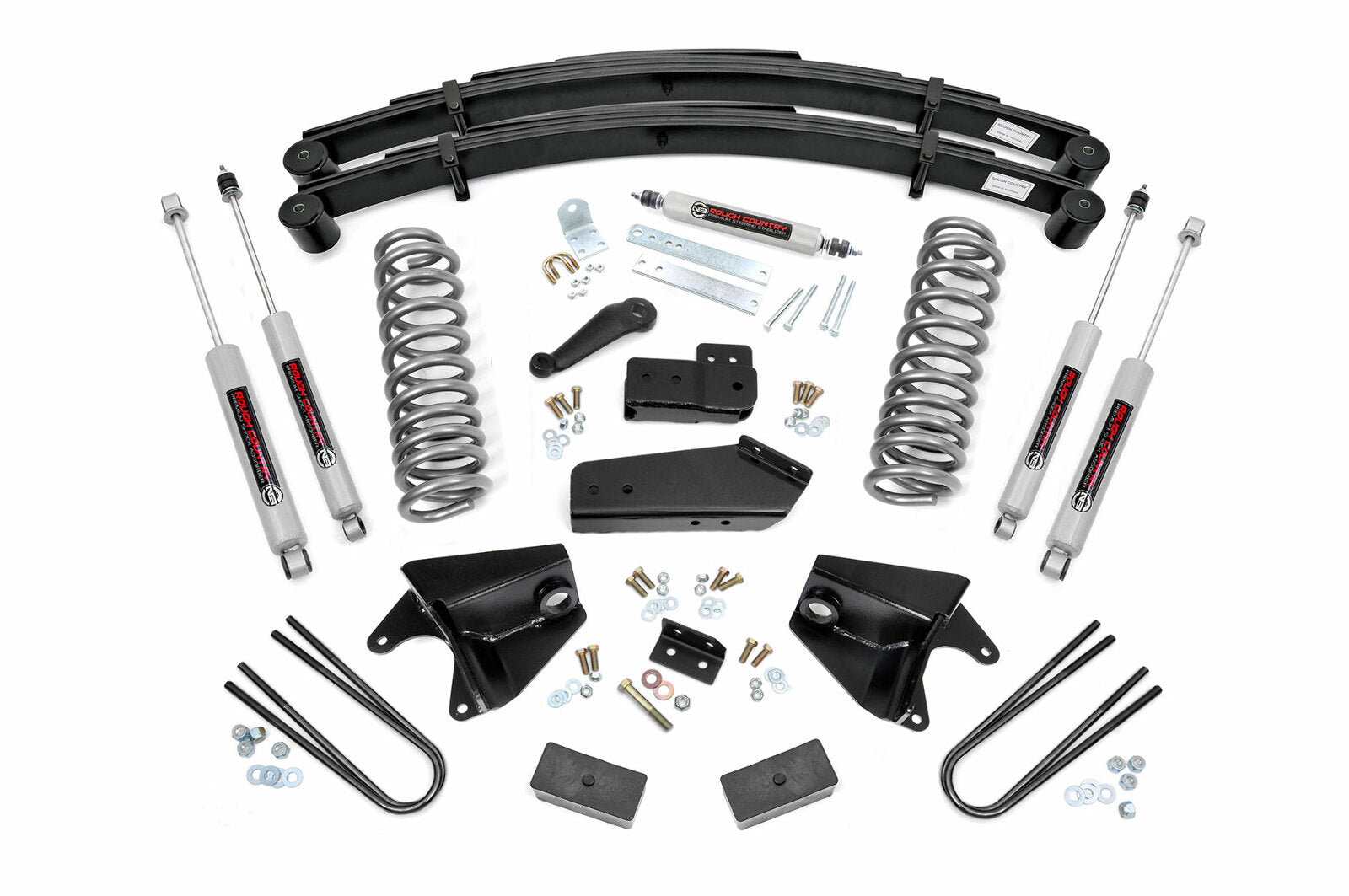 Rough Country 6in for Ford Suspension Lift System 80-96 F-150/Bronco W Rear Leaf -1