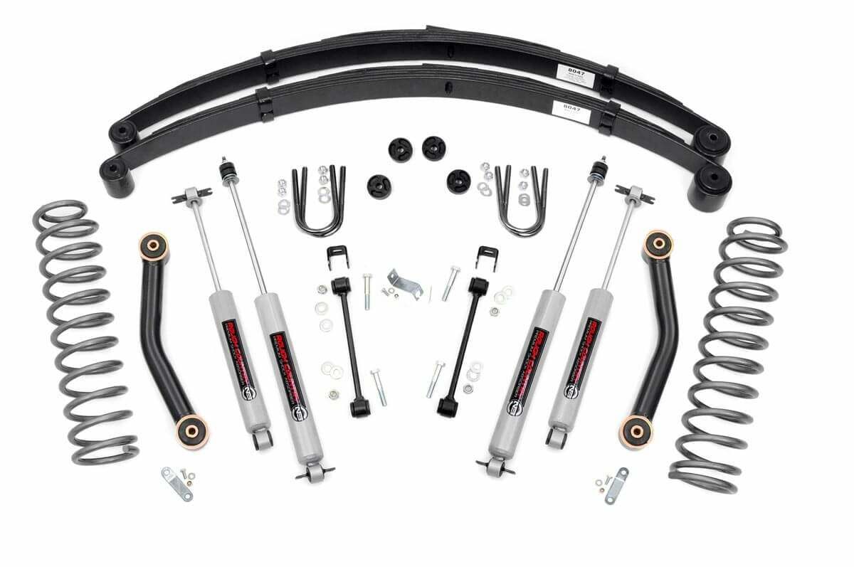 Rough Country 4.5 Inch Lift Kit Rear Springs for Jeep Cherokee XJ 2WD/4WD 84-01 -1