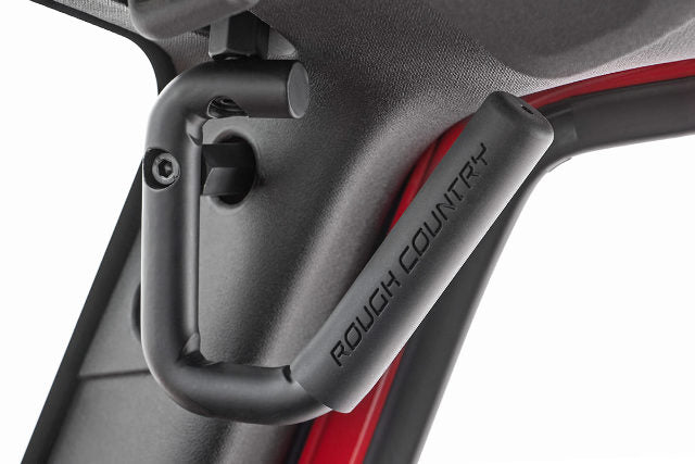 Jeep Front Solid Steel Grab Handles 07-18 Wrangler JK Black -3