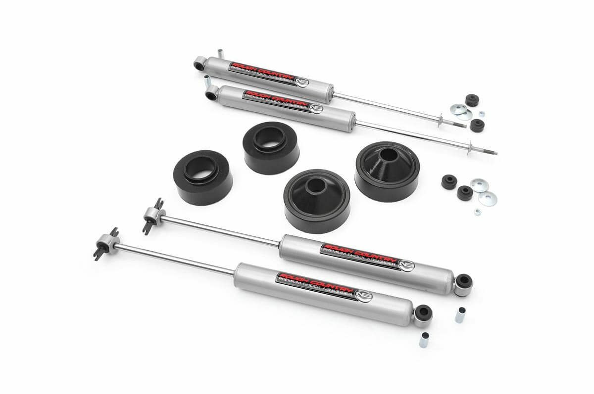 Rough Country 1.75" Budget Boost w/ N3 Series Shocks for Wrangler JK 07-18 -1