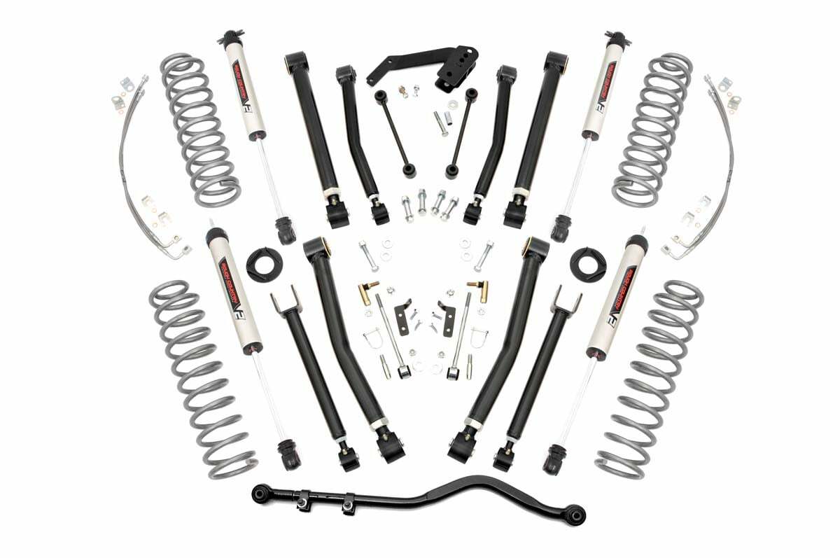 Rough Country 4in For Jeep X-series Lift Kit w/V2 Shocks 07-18 Wrangler JK -1
