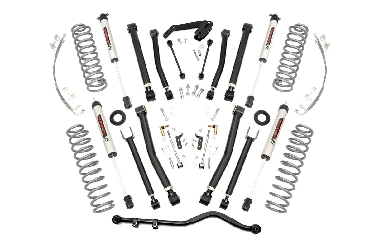 Rough Country 4in X-series Lift Kit w/V2 Shocks 07-18 for Wrangler JK Unlimited -1