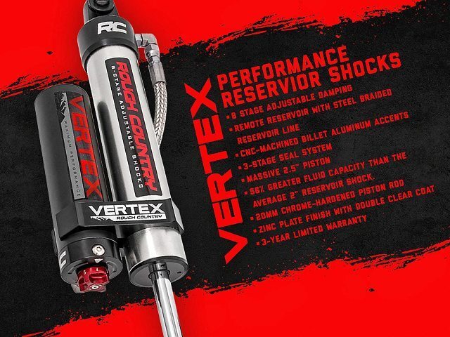 Rough Country 2-3.5" Vertex Rear Shocks GM Silverado Sierra 1500 07-26 699016