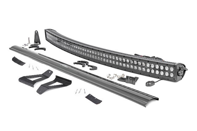 Jeep 50" Black Curved LED Light Bar Kit 84-01 XJ Cherokee