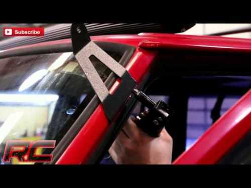 Jeep XJ Cherokee 50" Single Row Black Curved LED Light Bar Kit -3