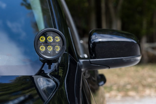 LED Lights Ditch Mount 2" Black Pair Amber DRL Jeep KL 14-21 70081