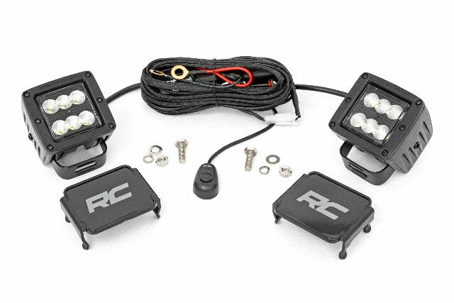 2-inch Square Cree LED Lights-Pair Black Series, Flood Beam 70133BL