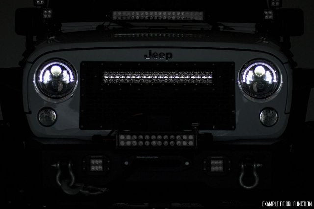 GMC Mesh Grille 30" Dual Row BLK LED Amber DRL 14-15 Sierra 1500