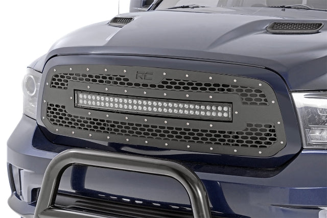 Mesh Grille w/30in Dual Row Black Series LED 13-18 RAM 1500 -1