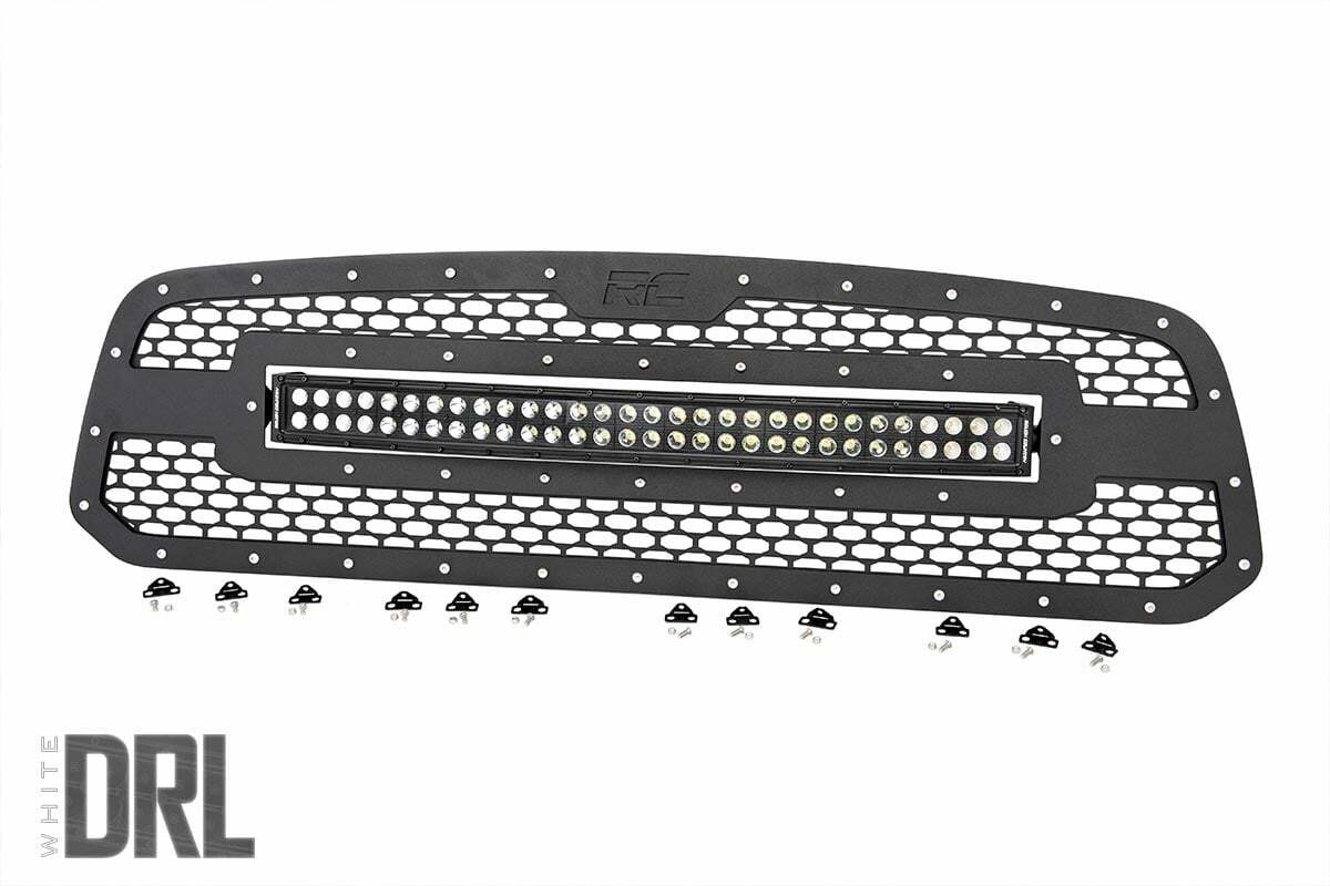 Mesh Grille 30" Dual Row BLK LED White DRL 13-18 RAM 1500