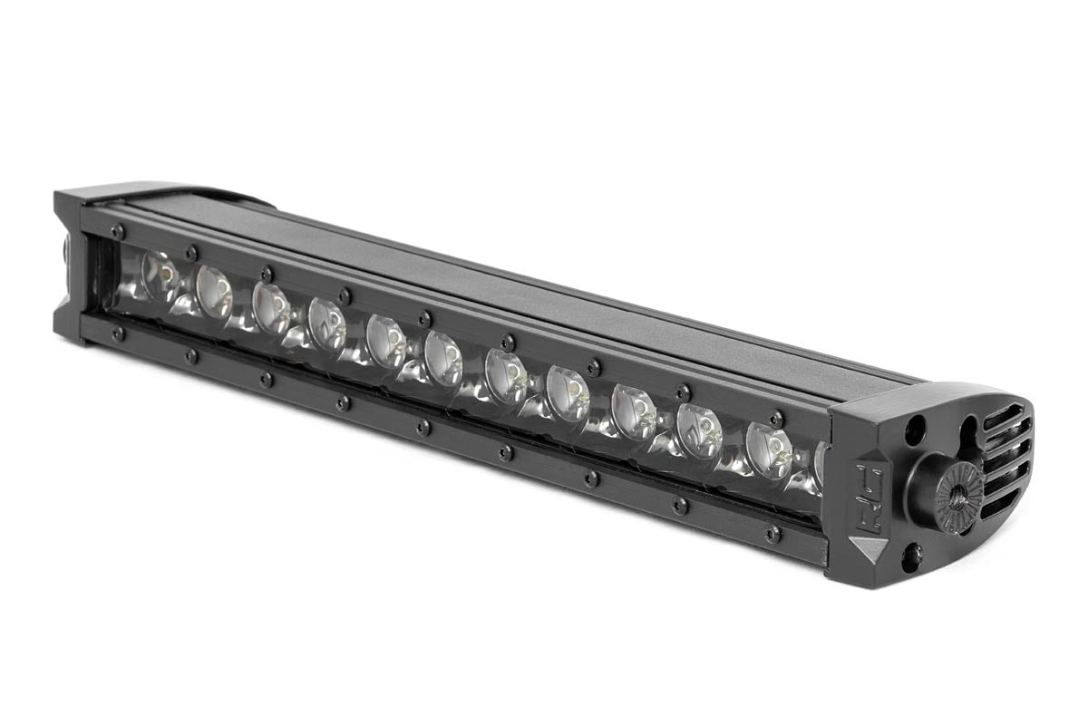 Rough Country 12"Cree LED Light Bar-Single Row Black Series w/ Cool White DRL 70712BLDRL