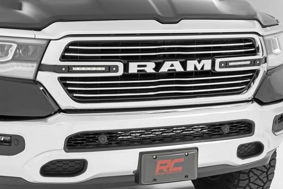 Rough Country Dodge Dual 6in LED Grille Kit Chrome Series 19-22 RAM 1500 70784