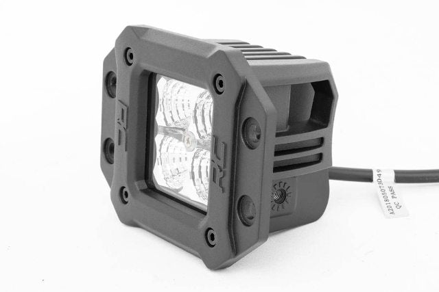 2" Square Flush Mount Cree LED Lights-Pair Chrome Series Amber DRL