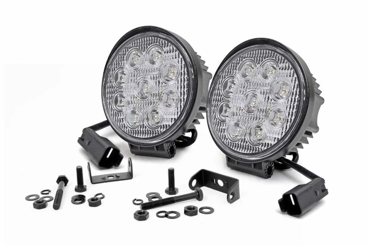 Rough Country Chrome Series LED Light Pair 4 Inch Round - 70804