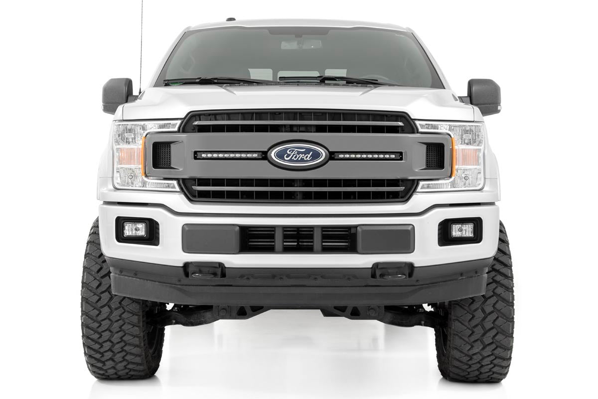 Rough Country Ford Dual 10in LED Black Series Grille Kit 18-20 F-150 XLT 70808