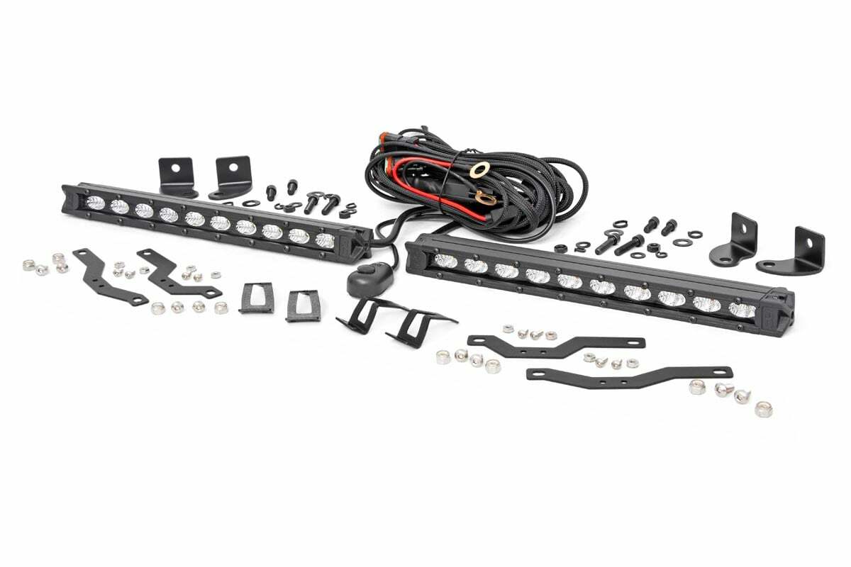 Rough Country Ford Dual 10in LED Black Series Grille Kit 18-20 F-150 XLT 70808