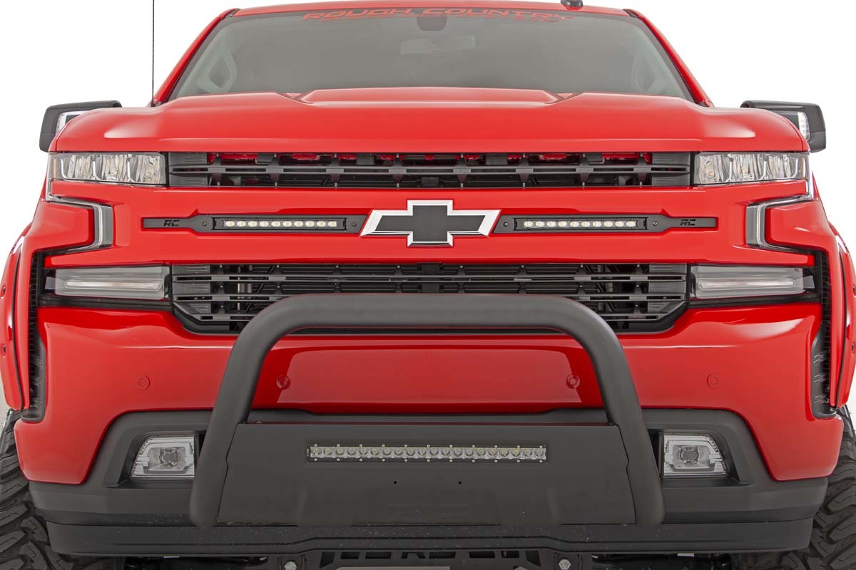 Rough Country Chevy Dual 10in LED Grille Kit Chrome Series 19-22 Silverado 1500 70818