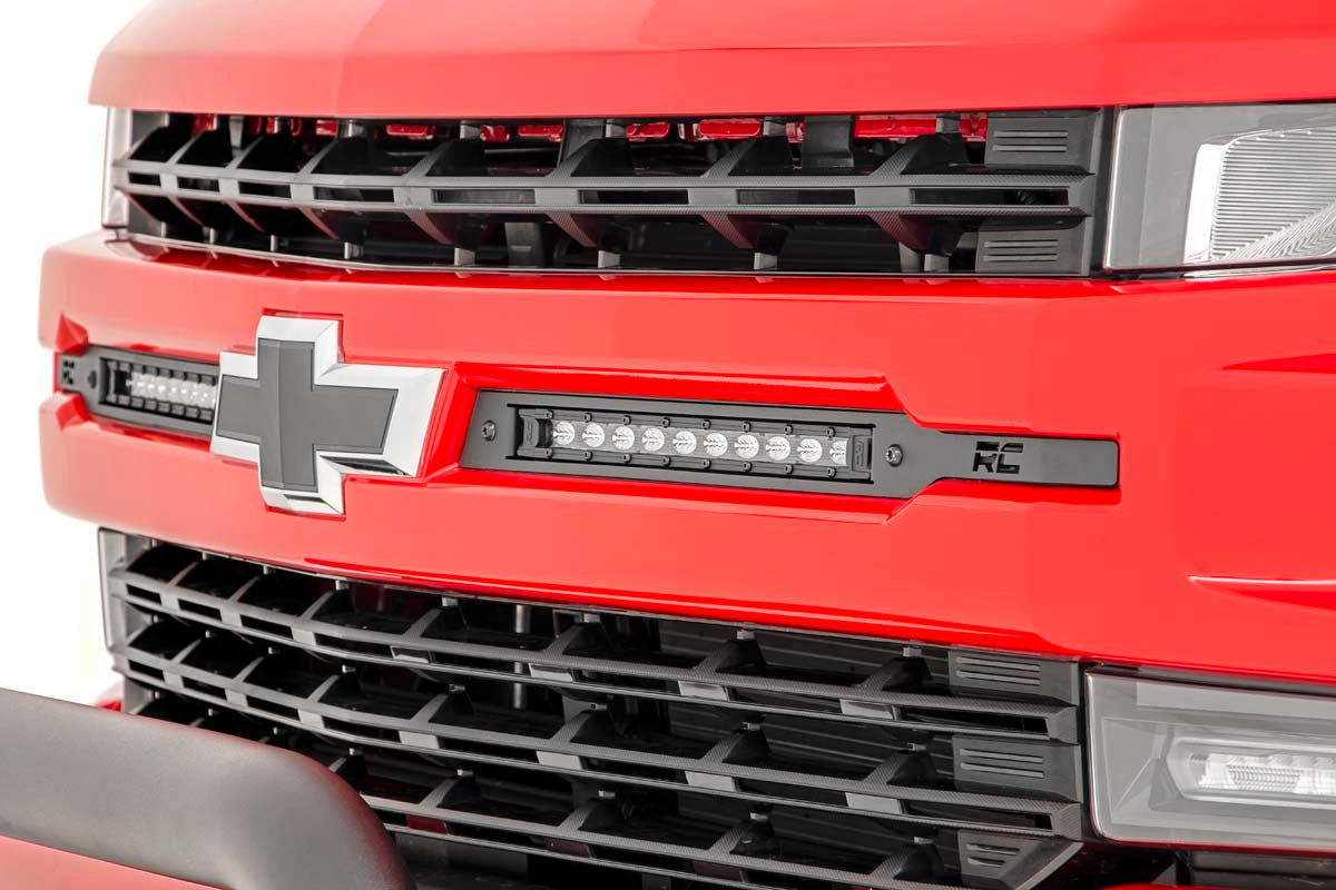 Rough Country Chevy Dual 10in LED Grille Kit Chrome Series 19-22 Silverado 1500 70818